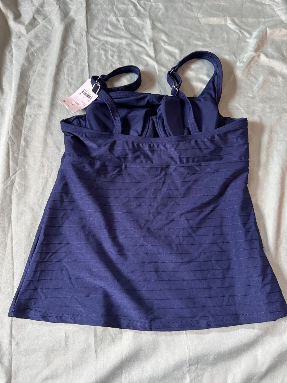 Lands’End Navy Square-Neck Tankini Top - Women's Swimwear size 2